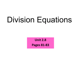 2.8 Division Equations