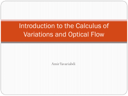 Introduction to the Calculus of Variations and Optical Flow
