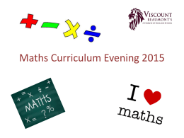 Mathematics Curriculum Evening