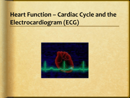 Heart Function – Cardiac Cycle and the Electrocardiogram (ECG)