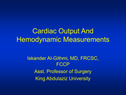 Cardiac Output and its measurements