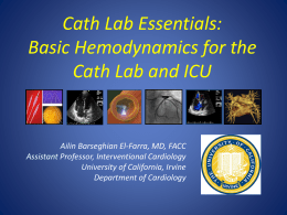 Basic Hemodynamics - UC Irvine`s Department of Medicine