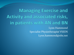 Managing Exercise and Activity and associated risks