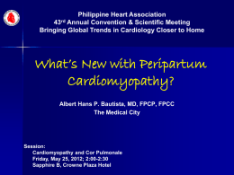 Peripartum Cardiomyopathy - Philippine Heart Association