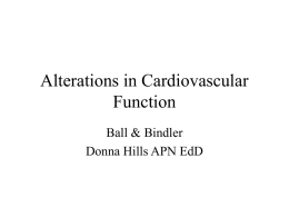 Alterations in Cardiovascular Function 7