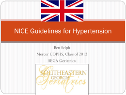 NICE Guidelines for Hypertension