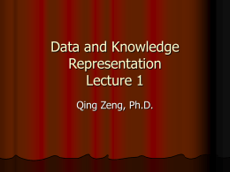 Data and Knowledge Representation