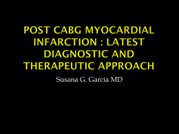 post CABG Myocardial Infarction : Latest Diagnostic and