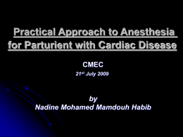 Practical Approach to Anesthesia for Parturient with