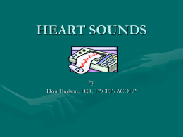 HEART SOUNDS - Donald Hudson Home