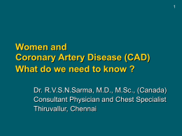 CAD in Women by Dr Sarma