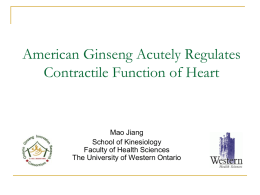 Effect of American Ginseng on the contractile of heart