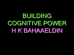 BUILDING COGNITIVE POWER