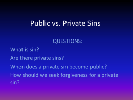 Public vs. Private Sins