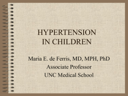 HYPERTENSION - University of North Carolina at Chapel Hill