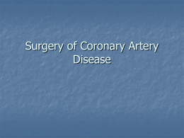 Surgery of Coronary Artery Disease