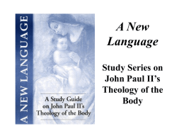 A New Language Study Series on John Paul II’s Theology of