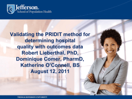 Validating the PRIDIT method for determining hospital