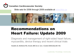 2009 HF Guidelines: Diagnosis and management of right