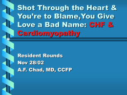 Congestive Heart Failure and Cardiomyopathy