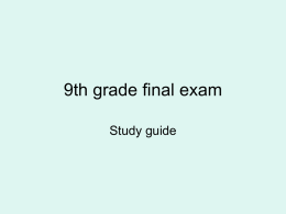 9th grade final exam