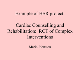 Example of HSR project: Cardiac Counselling and Rehabilitation