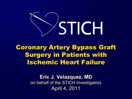 Coronary Artery Bypass Graft Surgery in Patients with Ischemic