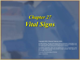 Chapter 27: Vital Signs