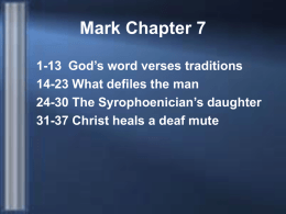 Mark 7:1-23 - Friends in Faith
