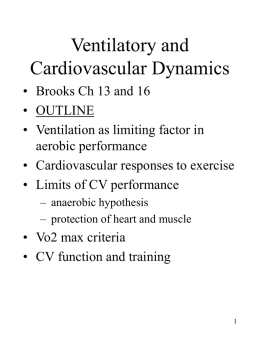 Ventilatory and Cardiovascular Dynamics