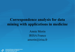 Correspondence Analysis for Data Mining with Application in Medicine