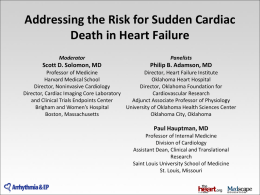Addressing the Risk for Sudden Cardiac Death in Heart