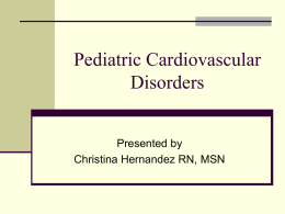 Pediatric Cardiovascular Disorders