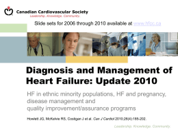 2010 HF Guidelines - Canadian Cardiovascular Society