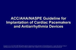 ACC/AHA/NASPE Guideline for Implantation of