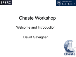 Chaste Workshop