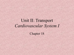 Unit II – Transport Cardiovascular System