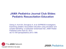 Pediatric Resuscitation Education