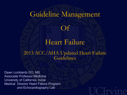 Prevention of Heart Failure - University of California, Irvine