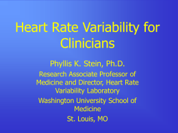 ppt - Cardiovascular Division Heart Rate Variability Laboratory