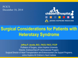 Surgical Considerations for Patients with Heterotaxy Syndrome