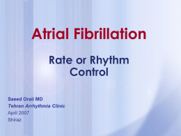 AF Rate vs. Rate Control - Tehran Arrhythmia Center