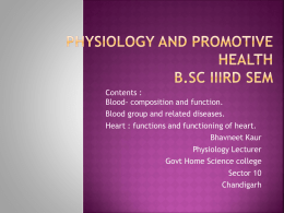 Physiology - Govt.Home Science College ,Chandigarh