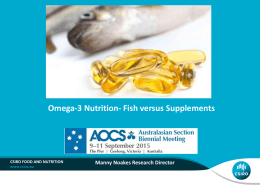 Omega-3 Nutrition-Fish versus Supplements