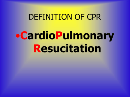 CPR PPT - Mrs. Tilson