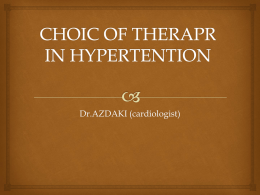 CHOIC OF THERAPR IN HYPERTENTION