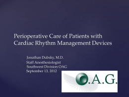 Perioperative Management of Patients with Cardiac Rhythm