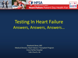 Testing in Heart Failure