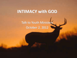 INTIMACY with GOD