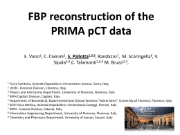 The PRIMA collaboration: preliminary results in FBP